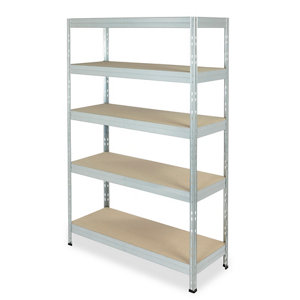 Étagère garage bois / métal "Exa" 5 tablettes - H. 180 x L. 120 x P.45 cm
