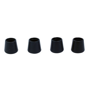 Lot de 4 embouts en caoutchouc noir Ø 20 mm