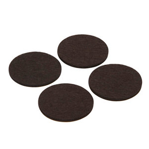 Lot de 4 patins feutre auto-adhésifs marron Ø 50 mm