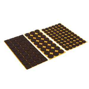 Lot de 120 patins feutre auto-adhésifs marron