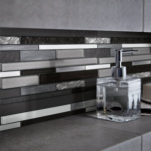 Mosaïque "Palermio" noir/blanc - l. 29,4 x L.29,8 cm