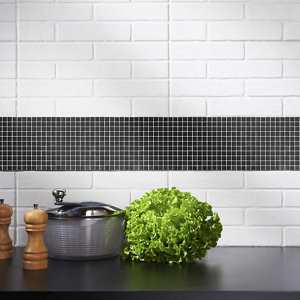 Mosaïque "Genovia" noir - l. 29,5 x L. 29,5 cm