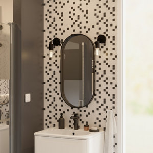 Mosaïque "Prate" blanc - l. 30 x L. 30 cm