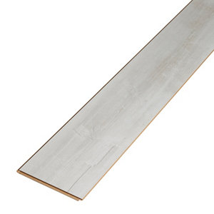 Sol stratifié à clipser pin lavé blanc "Macquarie" - L. 138 x l. 19 cm x Ép. 7 mm