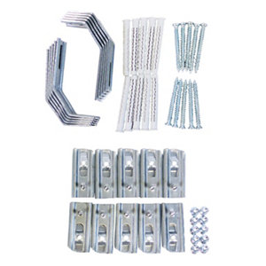 Kit de fixation pour porte pose en applique : iso. Ép. 140 - 160 cm - coloris Alu