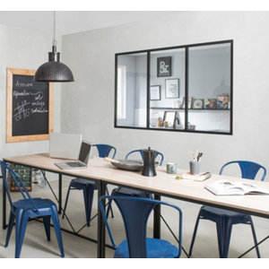Kit verrière aluminium 3 panneaux noir H.108XL.183 CM