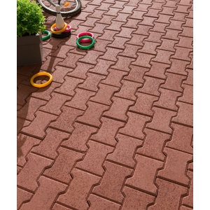 Pavé de jardin rouge - 16,5 x 19,8 x 4,5 cm