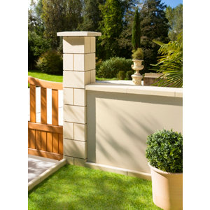 Élément de pilier béton - Ton sable hauteur (20 ou 25cm)