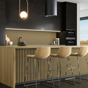 Lot de 5 parements tasseau 20 x 20 mm, en acier effet bois 360 X 1150 mm