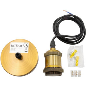 Suspension vintage vieil or E27 IP20