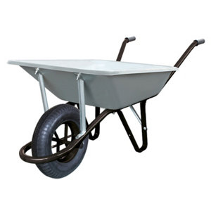 Brouette polyvalente 100 L / 180 kg galvanisée, roue gonflable 