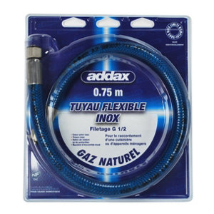 Tuyau de gaz sans date de remplacement L. 75 cm