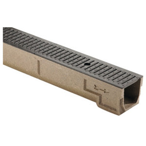 Caniveau en béton polyester(caniveau) et fonte (grille passerelle) 1000x120x130 mm