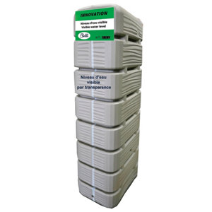 Récupérateur d'eau 320L polyéthylène haute résistance noir DUNE 60x40x145 cm