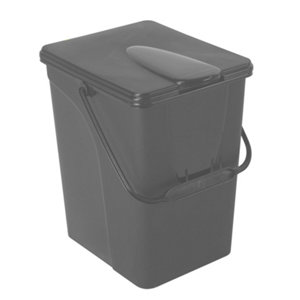 Seau à compost 14 litres avec poignée gris - 26 x 31 x H 33 cm