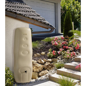 Récupérateur eau de pluie 400 L rectangulaire beige 182 x 60 x 52 cm
