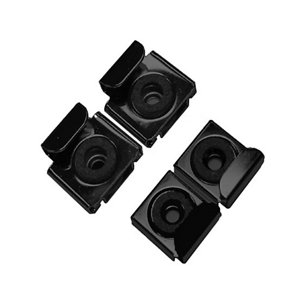 Kit de 4 fixations en U pour miroir noir 1,7x3,9 cm