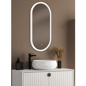 Miroir LED Oblong blanc "Chicago" L. 40 x H. 80 cm