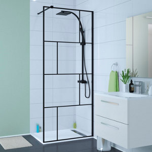 Paroi de douche 90 cm “INDUSTRIELLE” noire
