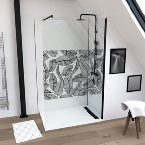 Receveur acrylique extra-plat 80 x 120 cm surface antidérapante avec grille alu noir