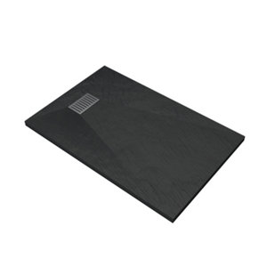 Receveur de douche en résine noir effet pierre - 80 X 120 cm