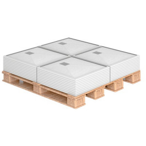 Receveur de douche en résine SMC blanc effet pierre - 80 x 80 cm