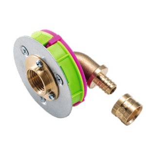 Kit de fixation à glissement "Starfix" mono F15/21. Ø 16 mm. rosace inox