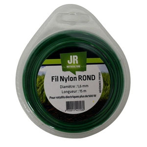 Fil de nylon rond - Longueur. 15 m, Diamètre. 1,6 mm