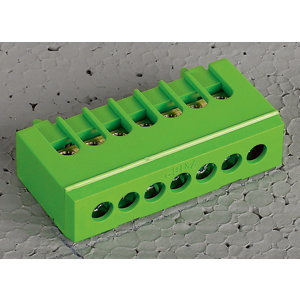 Bornier terre 7 bornes vert