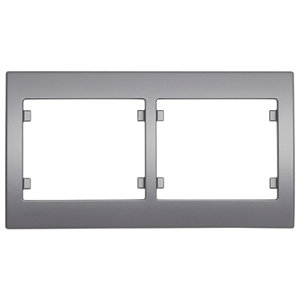 Plaque double horizontale "Delta Iris" silver