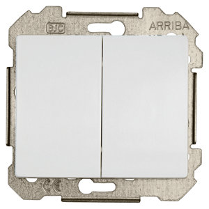 Interrupteur va-et-vient + poussoir à clipser "Delta Iris" blanc