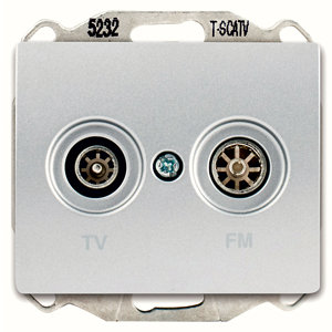 Prise TV/FM à clipser "Delta Iris" silver