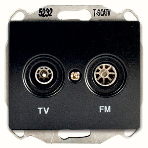 Prise TV/FM à clipser "Delta Iris" anthracite