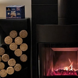 5 bûches de bois compressés 22 cm, taux d'humidité : <10%