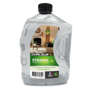 Liquide combustible Ethanol sans odeur pour cheminée CHALEUR + 4L