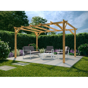 Pergola en bois classe 3 - L. 3 x l. 4 x H. 2,4 m