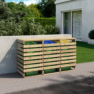 Cache poubelle triple