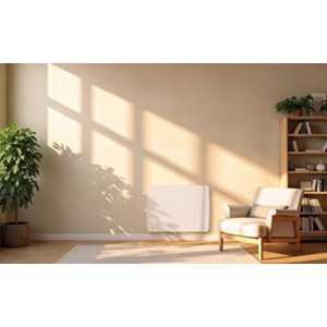 Radiateur à inertie sèche 1500 W avec cœur fonte blanc, pilotage mobile