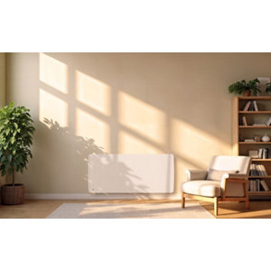 Radiateur à inertie sèche 2000 W avec cœur fonte blanc, pilotage mobile