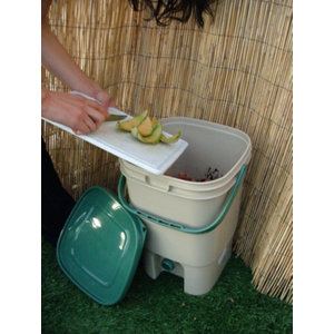 Composteur de cuisine gris 20 L - 30 x 30 x 40cm