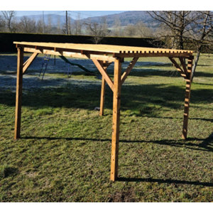Pergola brise soleil en épicéa - L. 280 x l. 260 x H. 252 cm.