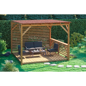 Pergola bois massif "New Concept" 3 x 3 mètres