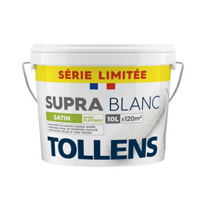 Peinture intérieure satin blanc murs et plafonds Supra blanc 10 L