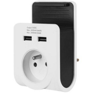 ____RETRAIT____QUALITE_____Support chargeur double USB Adaptateur de prise murale