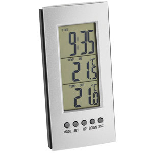 Thermomètre électronique intérieur/extérieur - horloge