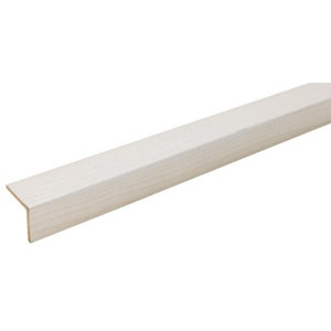 Baguette d'angle en frêne blanc pour plafond - L. 260 cm x l. 28 x Ep. 28 mm