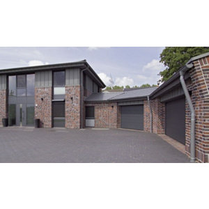 Porte de garage sectionnelle motorisée en kit gris - 200 x 240 cm