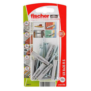 Lot de 10 chevilles nylon universelles Ø6 x 35 + vis