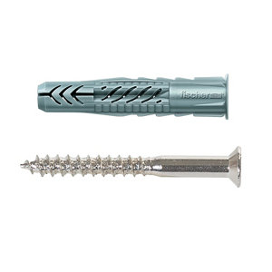 Lot de 10 chevilles nylon universelles Ø6 x 50 + vis