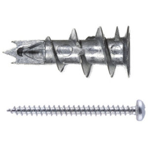 6 chevilles metal autoforeuses + vis